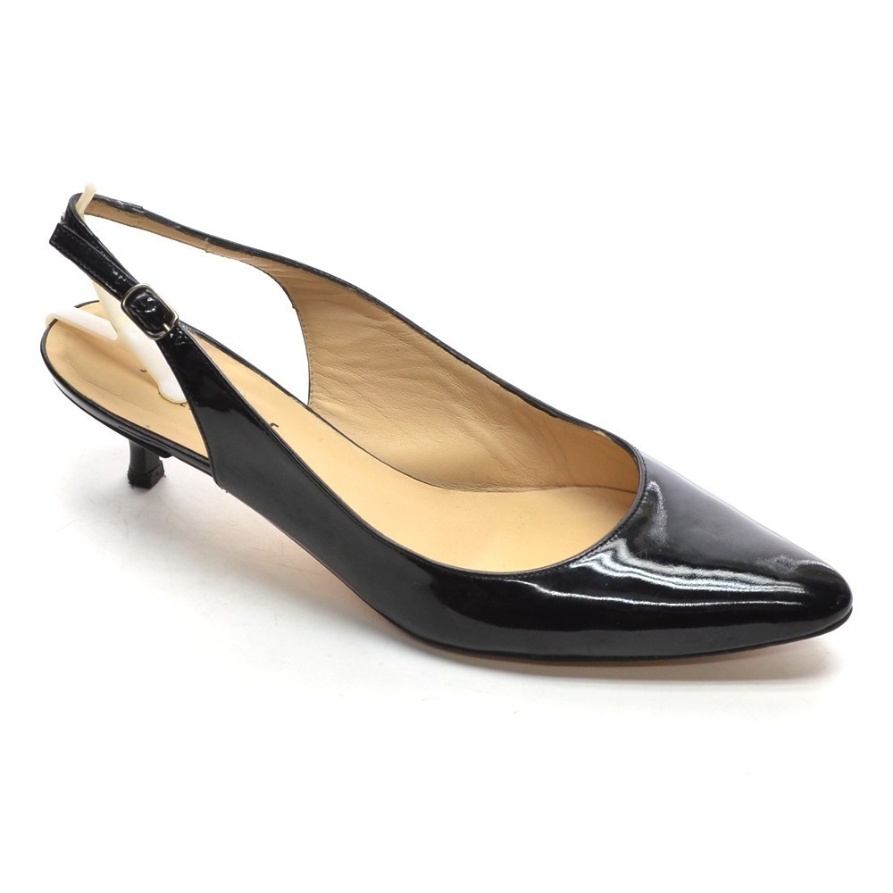 Anthropologie Jon Josef West Black Slingback Pumps 8 M